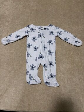 Carter's Blue Footed One-Piece with Navy Floral Print